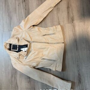 Beige Leather Jacket